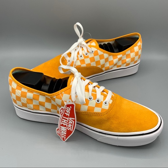 Vans Shoes New Mens Vans Comfycush Authentic Checker Orange Poshmark